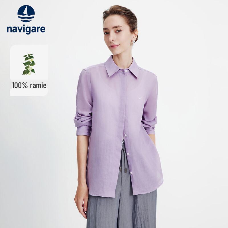 Navigare Women s Relaxed Fit Linen Long Sleeve Shirt L