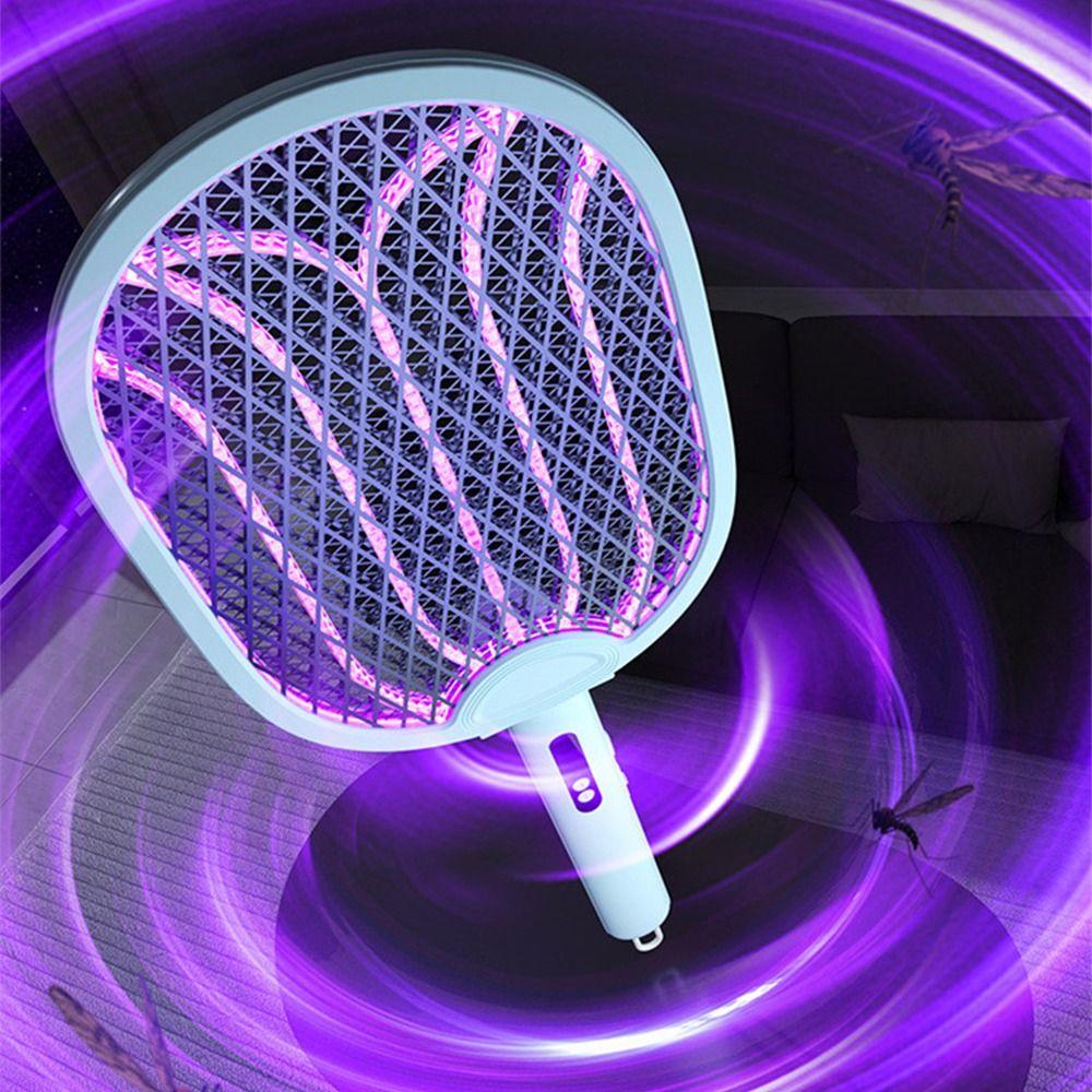 Portable Fly Swatter Trap USB Rechargeable Fly Bug Zapper Electric Mosquito Swatter Dormitory