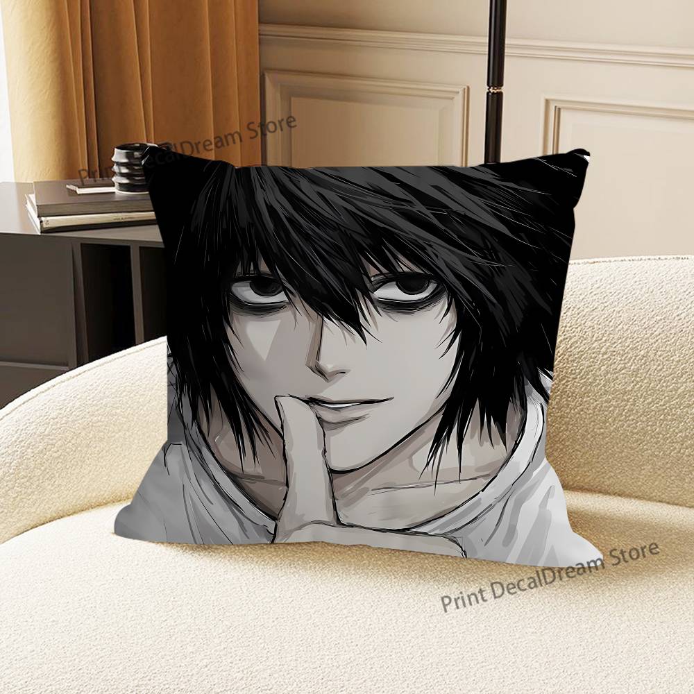 D-Death N-Note Teru Mikami L Misa Printed Pillow Cover Cushion Case Simple Sofa Pillow Case No Pillow Core