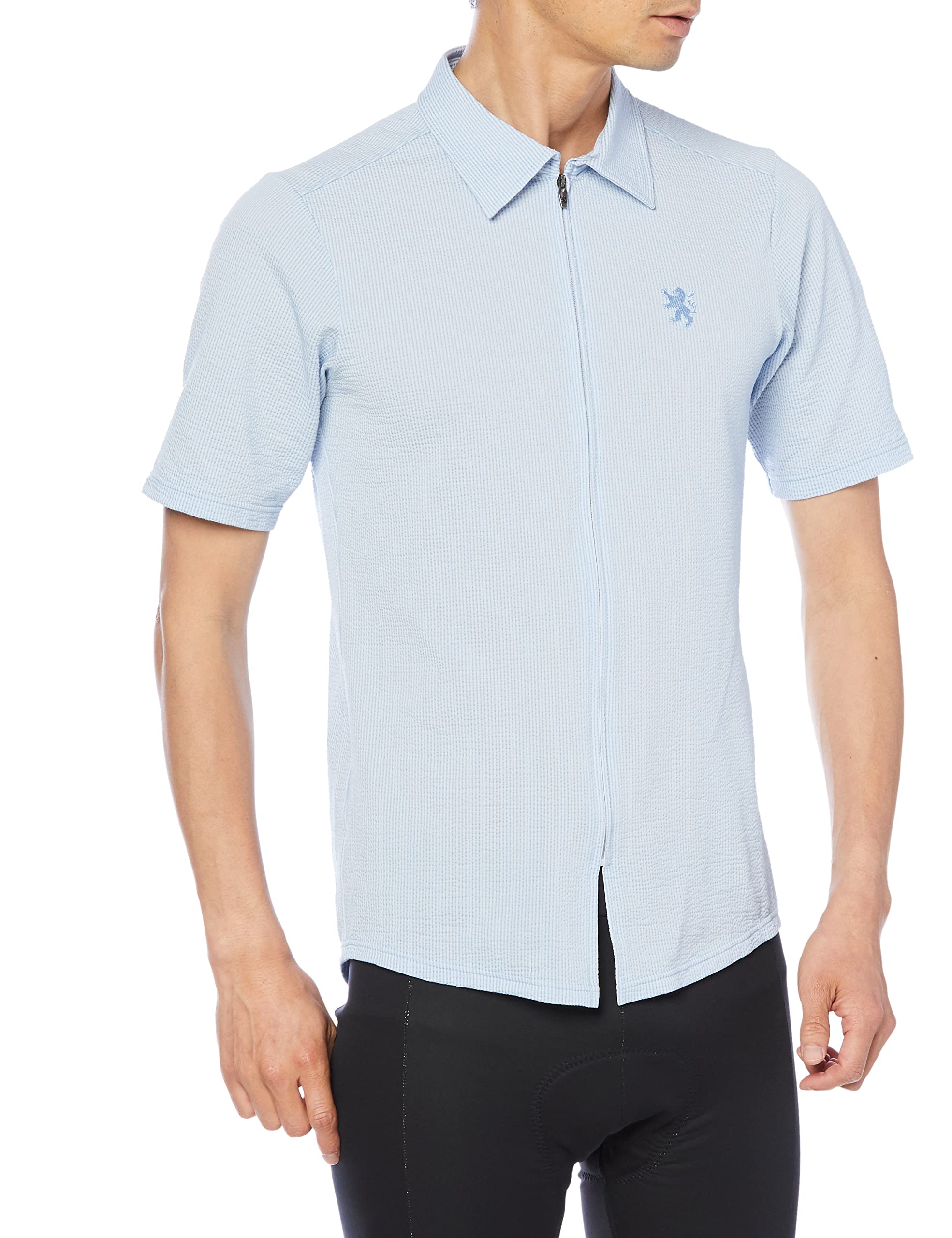 

Kapelmuur Cycling Short Sleeve Jersey Shirt in Unisex Coolmax Blend Seersucker Material UV Protection Dry Touch Blue XS [Made Japan] синий