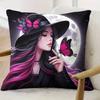 1pc Moonlit Butterfly Witch Pillowcase, Dark Romantic Girl Cushion Cover, Home Decor Pillowcase with Zipper Closure, Machine Washable, Suitable for Li