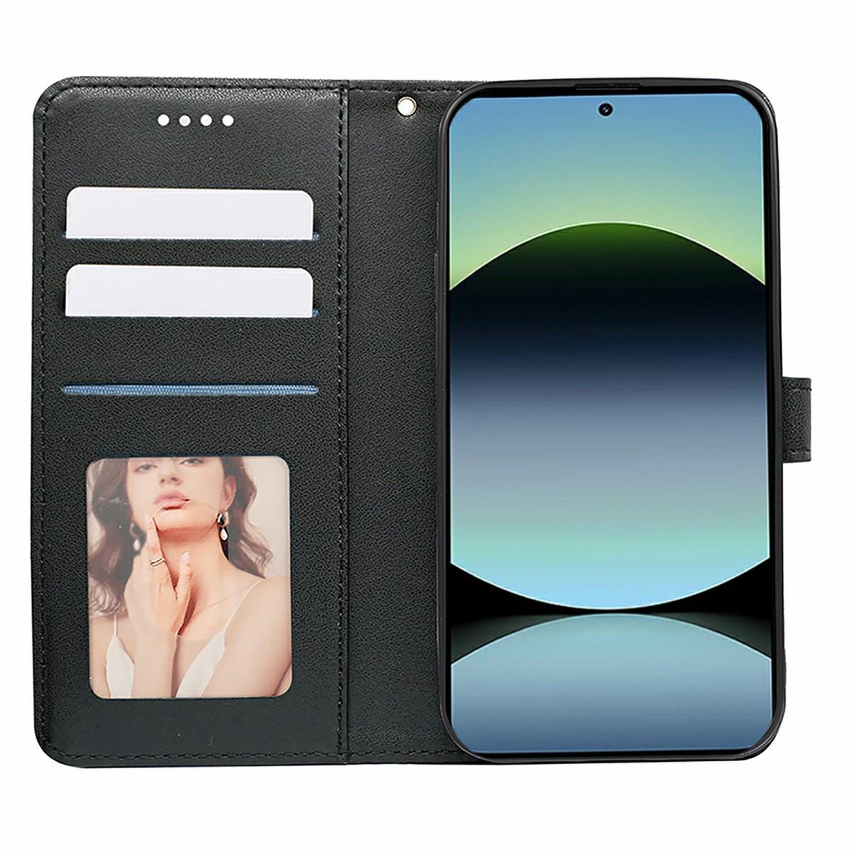 

For Xiaomi Redmi Note 14 4G (164.84mm) Case Anti Scratch Splicing Imprinted Rhombus Leather Phone Cover with Hand Strap Brown