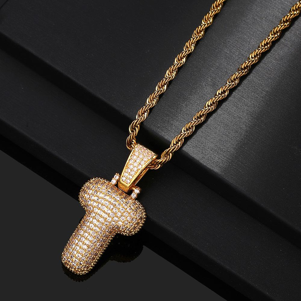 Hip Hop 26 English Letter Pendant Rap Simple Fat Letter Pendant Unisex Necklace