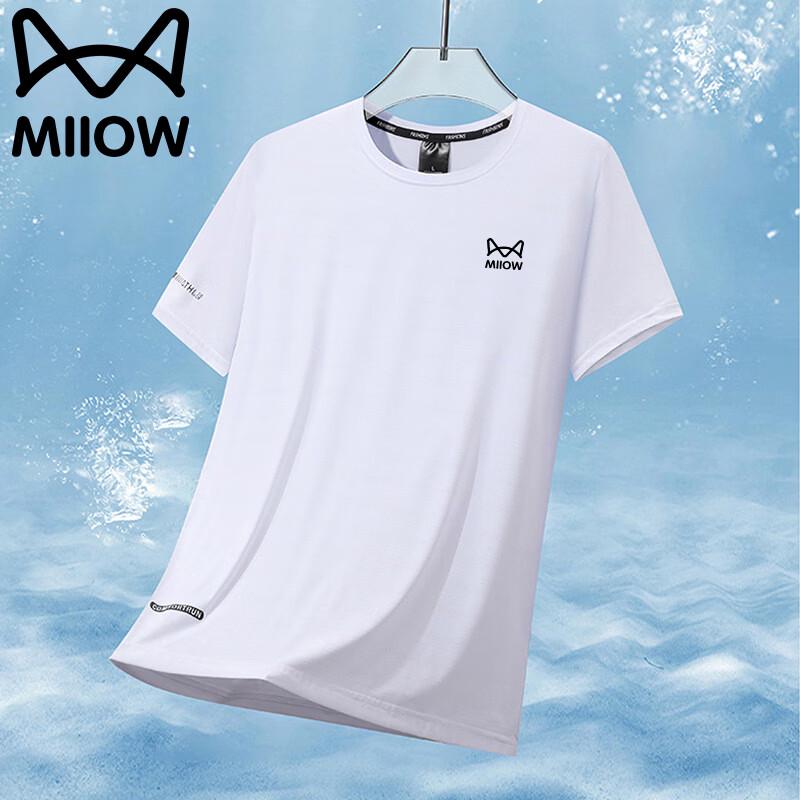 MiiOW Men s Ice Silk Quick-Dry Round Neck T-Shirt L