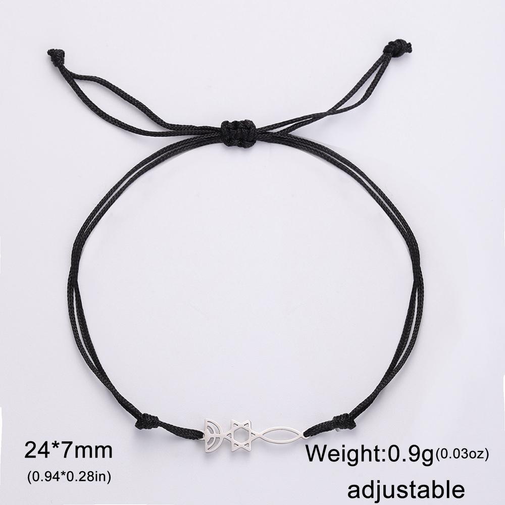 Dawapara Messianic Seal of Jerusalem Bracelet Je Star of David Menorah Religious Judaism Hanukkah Gifts Stainless Steel