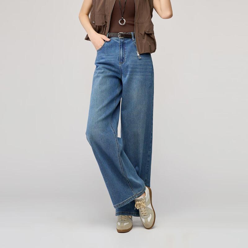 Yalida Women s Wide-Leg Straight Jeans 30