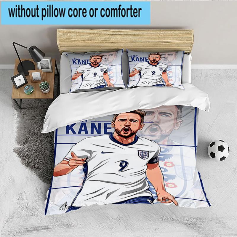 3PCS Football Player Kane Bedding set,Ideal for1pc Duvet Cover And 2pcs Pillowcases Perfect for Christmas gift,Ideal for Bedroom, Dormitory