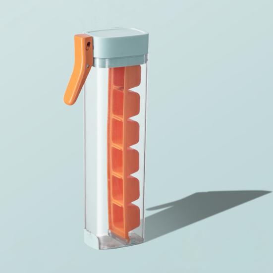 6 Grids Ice Tray with Lid And Bin Ice Cubes Molds Easy Release Compact Mini Ice Maker Trays Food Grade Ice Cube Tray for Whiskey Cocktail Juice