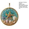 Christmas Pendant Starfish Shell Design Coastal Hanging Ornament with Lanyard Seasonal Home Decor Gift