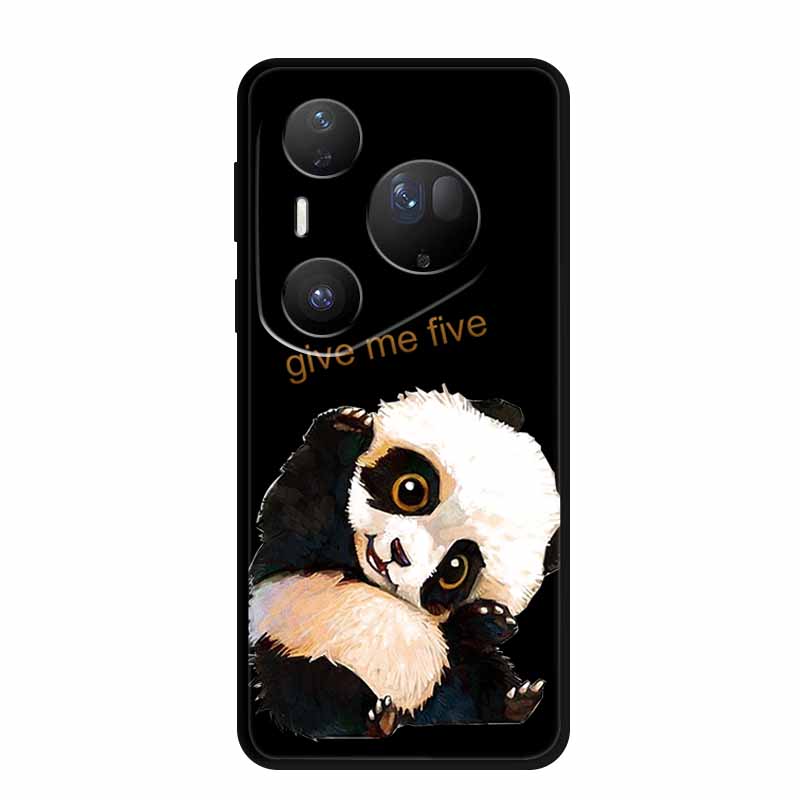 For Huawei Pura 80 Ultra 5G Case Coque Cartoon Cat Painted Black Silicone Soft Back Cover For Huawei Pura 80 Ultra Cases Shells
