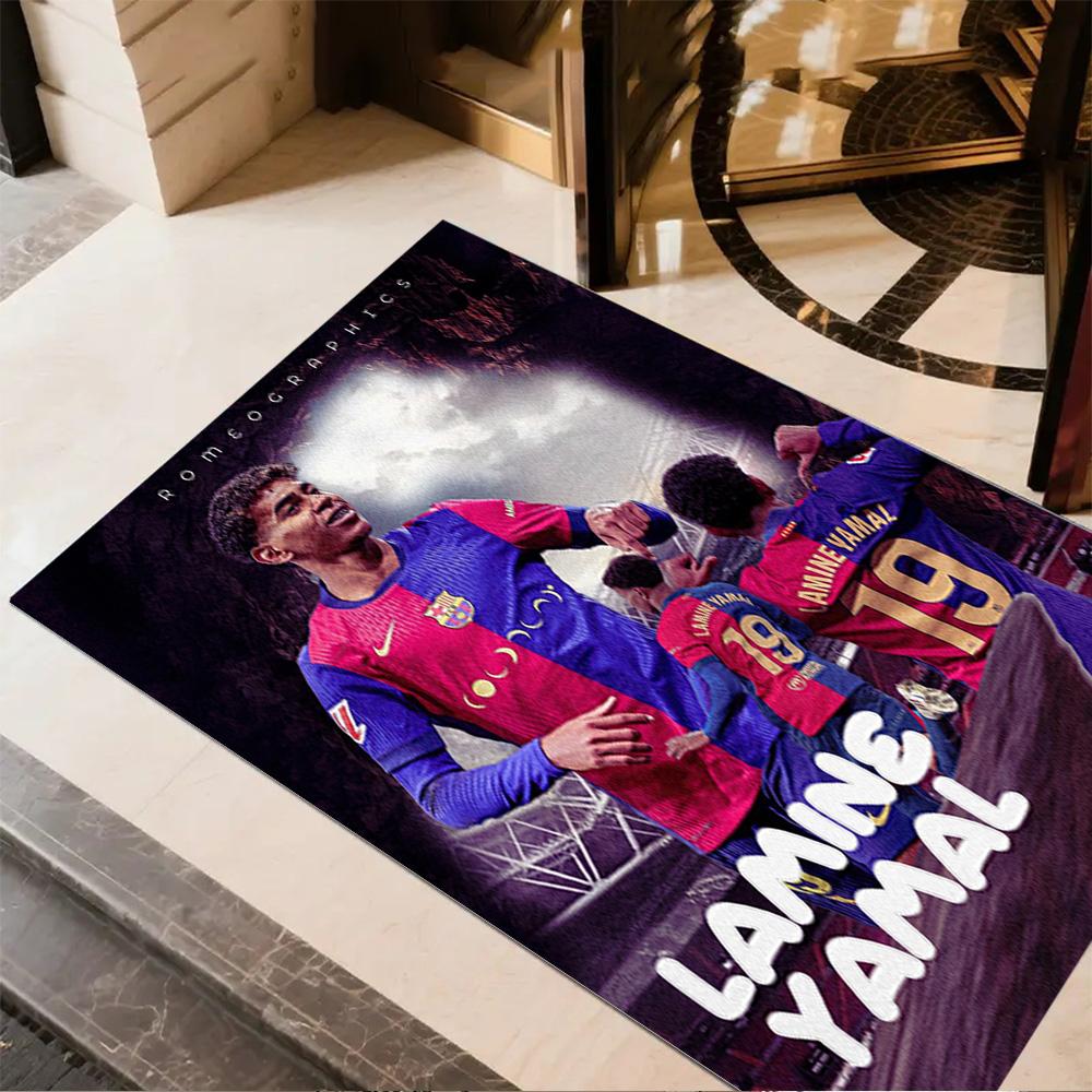 Lamine Yamal's Barcelona Debut Floor Mat Suitable for Entryway Dormitory Playrooms Kitchen Antislip Carpet Decorate Offices