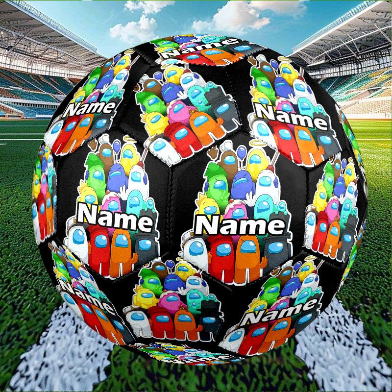 Custom Name Personalized Among Us Print Size 5 Soccer Ball Training & Match Football, for Team, Kicking, Gift for Football