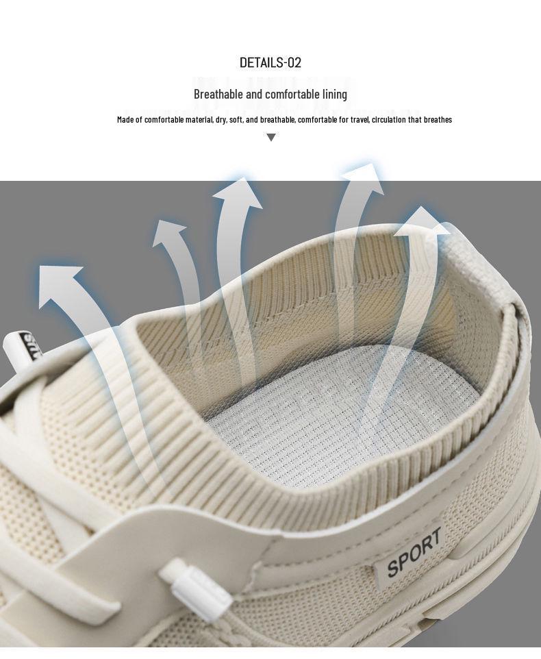 Sommarherrarnas Mesh Andningsbara Slip-on Sneakers: Luktbeständiga Flyknit Körskor för Skate