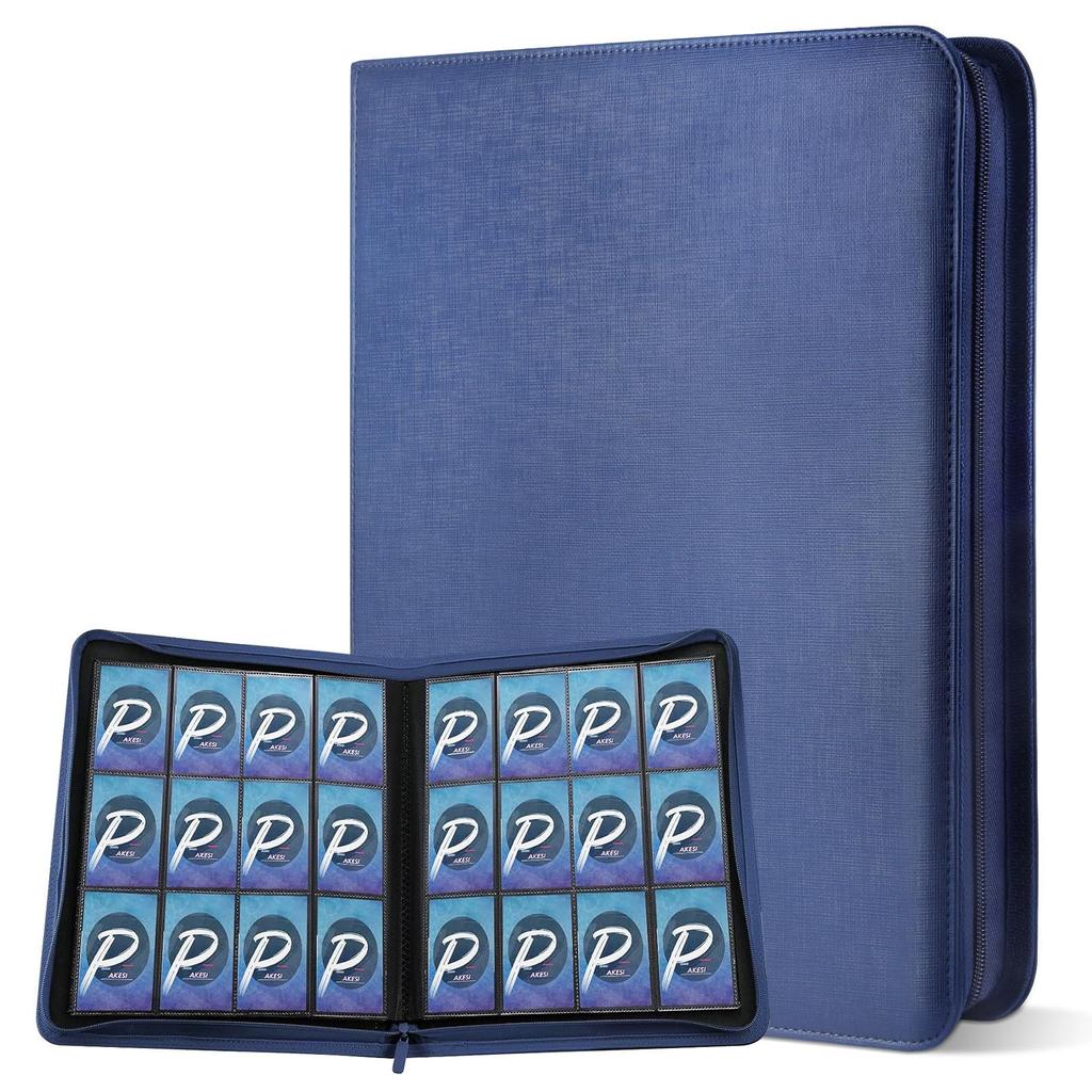 PAKESI Star Card 12 Holds 480 PU Card for Collecting Other Star Card Collection File File, Pockets, Cards, Sheets, Cards, (Blue)
