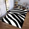 "Black and White Zebra Stripe Area Rug for Modern Home Decor" Suitable for use as an anti-slip for living room bedroom sofas