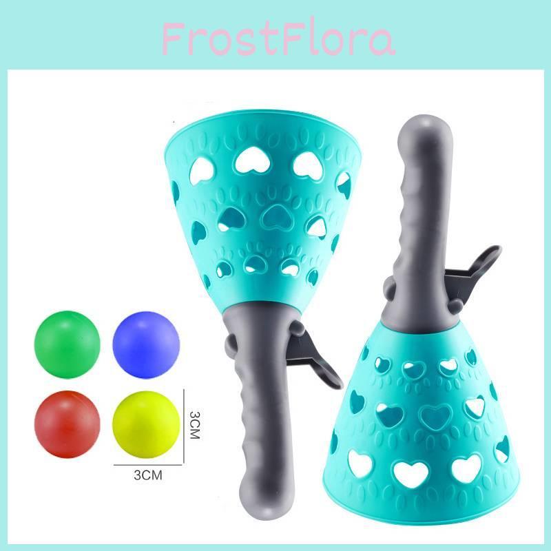 Kids Indoor Elastic Throw And Catch Ball Set Plastic Material Parent-child Interactive Sensory Training Outdoor Toy Blue-pink