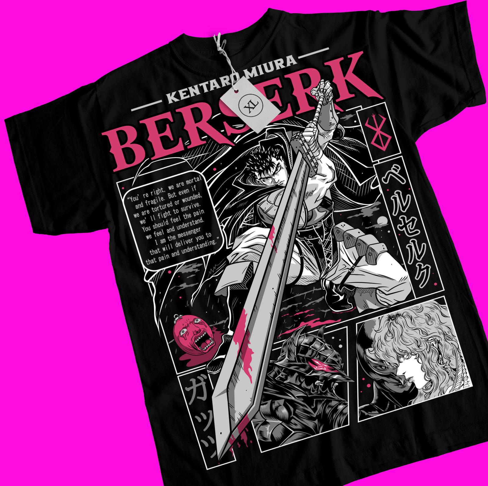 

Strip Guts Berserker Armour Horror Anime Gift Tee Shirt All Size Berserk T-shirt 4XL