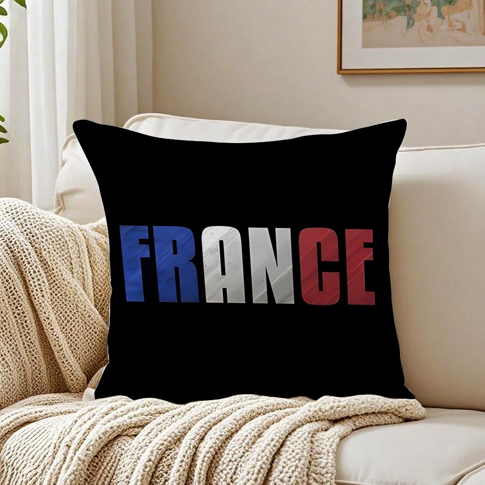 Minimal Modern Fashion flag style of FFrance Cushion Cover Linen Pillowcase Soft for Sofa Bed Home Room Decor