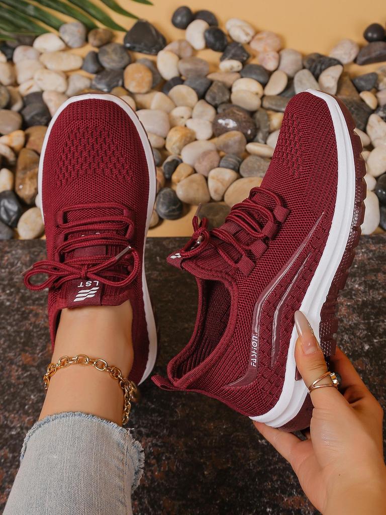 Autumn 2025 Women's Stylish Flyknit Sports Shoes: Comfortable, Plus Size Casual Sneakers