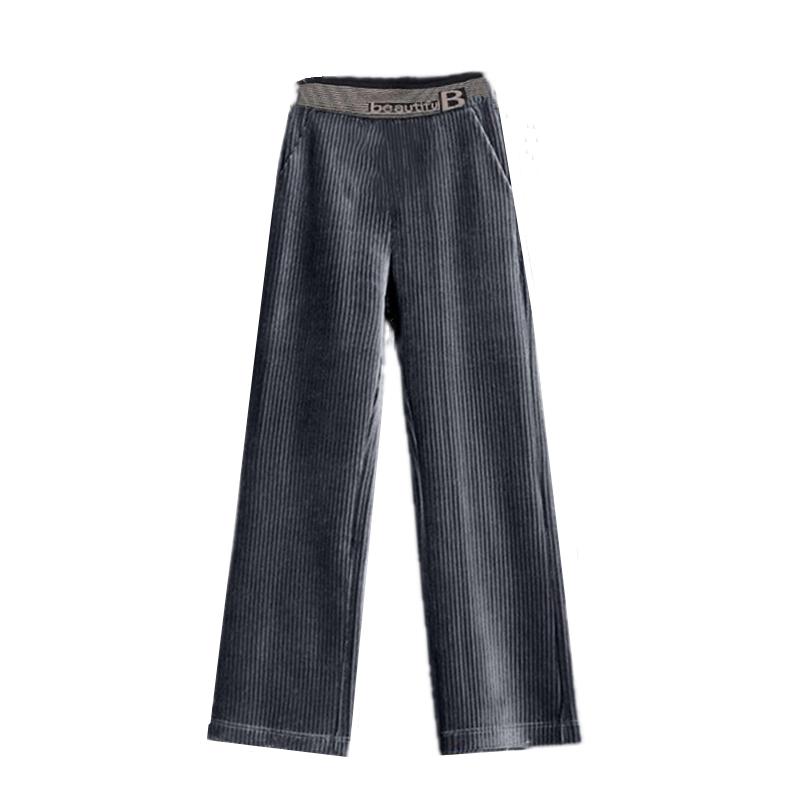 Fce Lined Unlined Corduroy Wide Leg Pants Women Casual Pants Autumn Winter Straight Loose Plus Size Pants