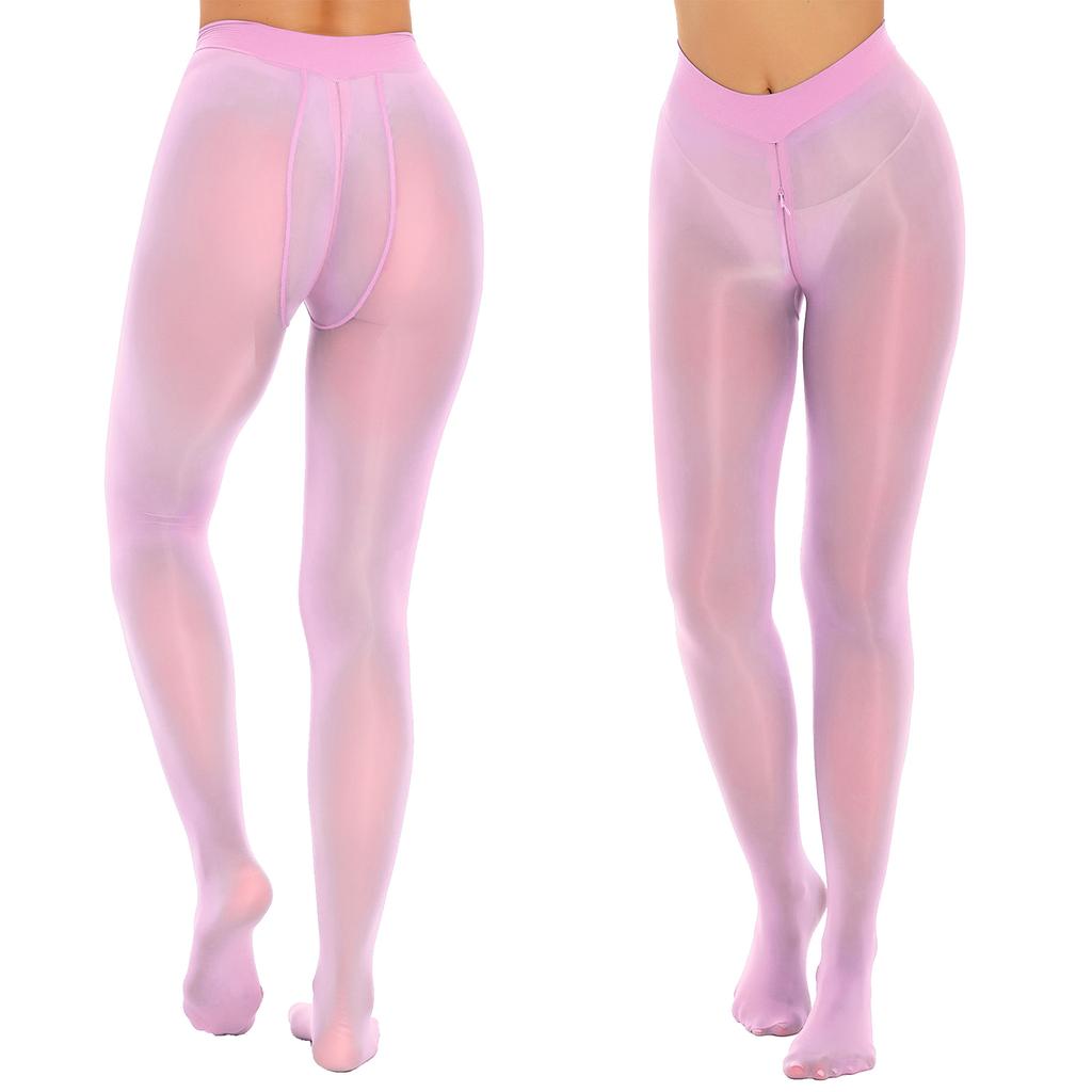 Kvinner ser gjennom strømpebukse med elastisk midje Glidelås i skrittstrømper