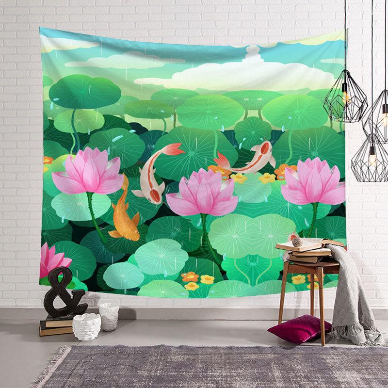 Ins Background Cloth Green Decoration Bedroom Hanging Cloth Room Decoration Painting Tapestry Wall Cloth