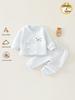 A-Class Baby Clothes Set: Padded Autumn/Winter Top and Pants with Straps - Newborn Warm Pajamas