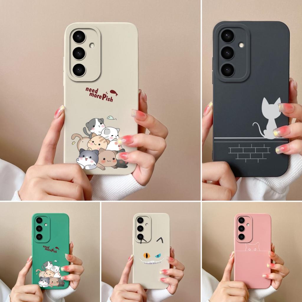 Adorabili Custodie per Gatti Per Samsung A56 A26 A16 S25 Plus Ultra F14 A05 A36 A05S Bumper Carino Modello Curativo Silicone Ultrasottile Nuove Cover Durevoli Per Samsung