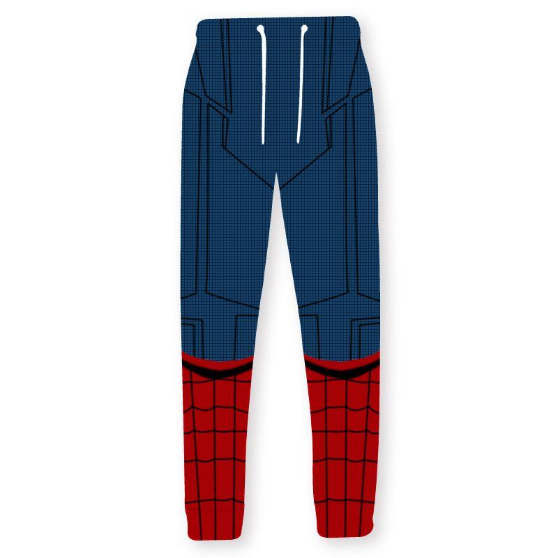 Spiderman Zip Hoodie Jacket T-shirt Trousers Set Hip Hop Marvel Cosplay Costume