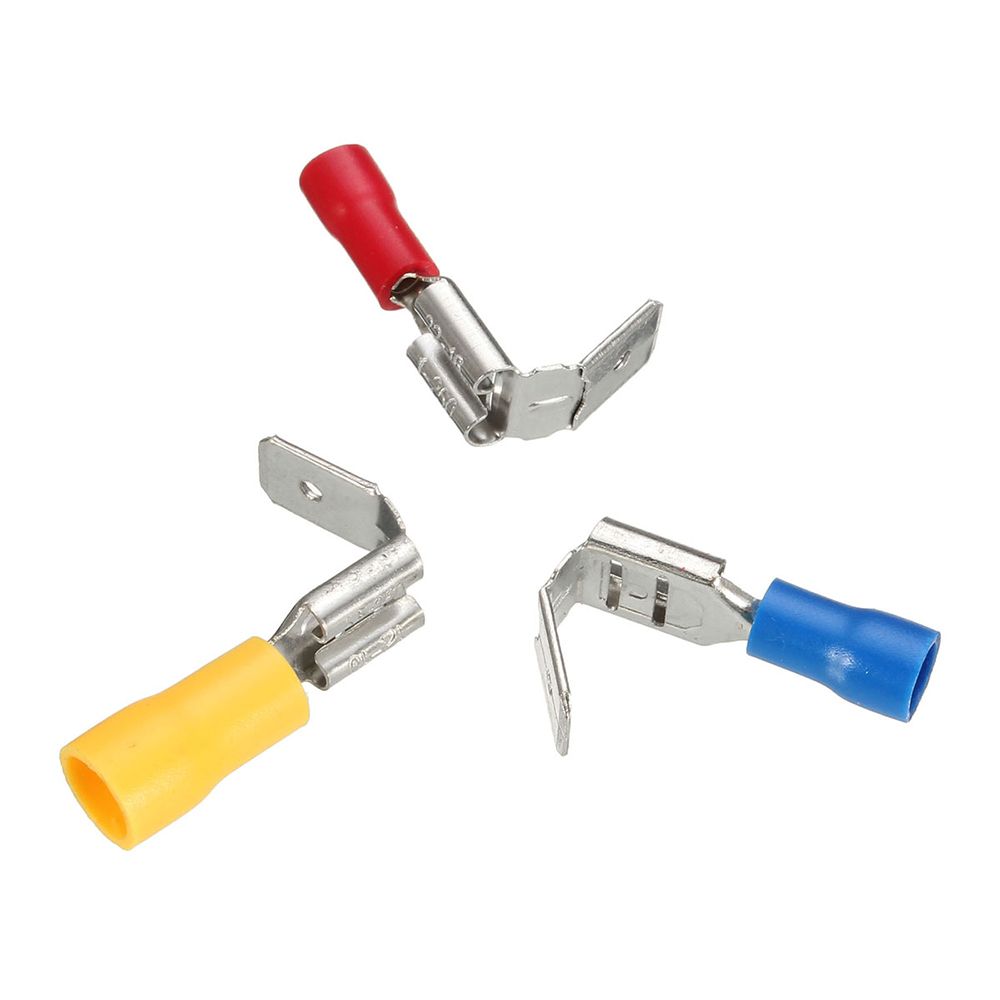 50pcs Female Male 6.3mm Piggyback Insulated Crimp Spade Terminal Wire Cable Connector