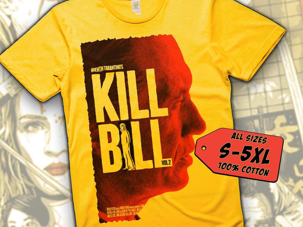 Kill Bill V32 T-Shirt Vintage YELLOW T-Shirt DTG Digital Print Sizes S M L XL 2XL 3XL 4XL 5XL