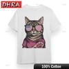 Unisexs Oversize Tshirt with Stylish Patriotic Cat Graphic Unisex 100 Cotton Tee Graphic Homme Funny Kids Tops Tees TShirt