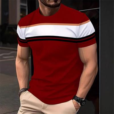 Summer Stripe T Shirts For Unisex Fashion 3D Personality Printed Short Sleeve Tops Hip Hop Harajuku Streetwear Men Top