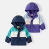 Children's Clothing Spring and Autumn Boys Long Sleeves Casual Round Neck Hooded Outwear Boys and Babies Color Matching Zip-up Shirt Children's Jacket
