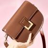2025 New Luxury Genuine Leather Women's Saddle Bag Crossbody Bag Ladies Shoulder Bag Fashion Casual European and American Handbag