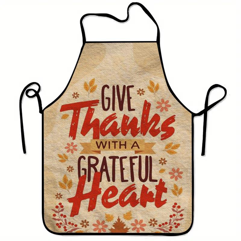 1pc 23.62x31.5inch Thanksgiving-Themed Printed Apron, Stylish Home Work Apron for Cooking and Grilling, Durable