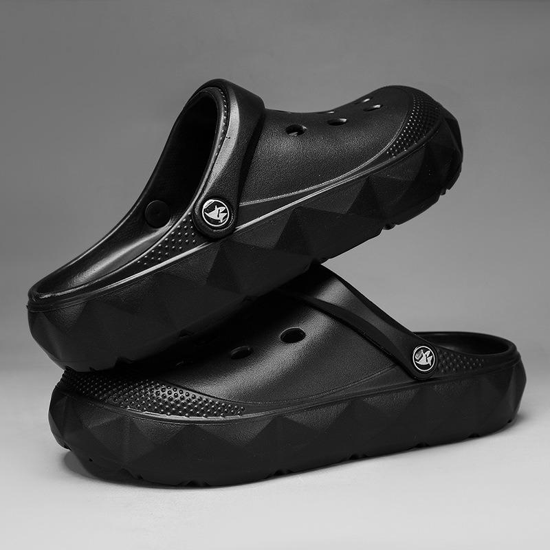 Summer hole shoes men's trend non-slip soft sole hollow bag head sandals wear thick-soled beach men's slippers