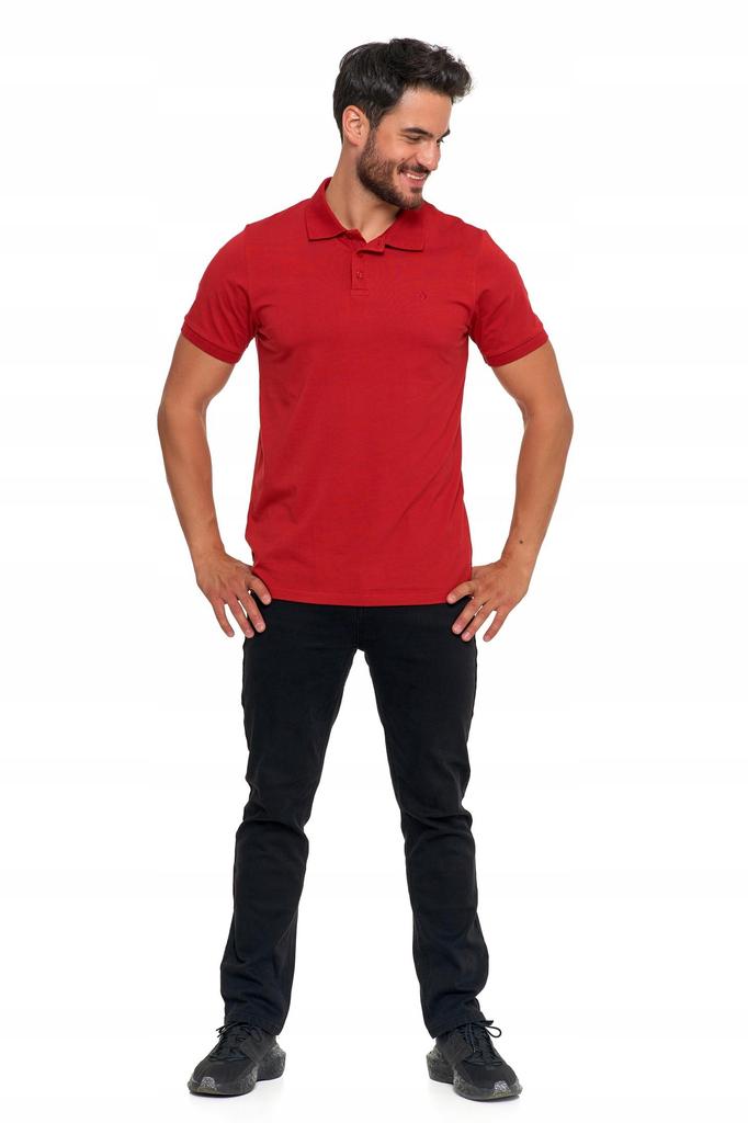 Men's Cotton Polo Shirt with Collar MORAJ M Burgundy