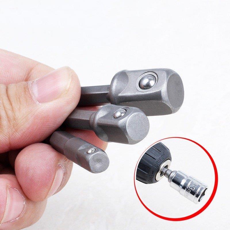 Druckluft-/Elektro-Schlagschrauber Steckschlüssel-Adapter: 1/4 Zoll Sechskant auf 3/8 Zoll / 1/2 Zoll Vierkant-Kopfverbinder.