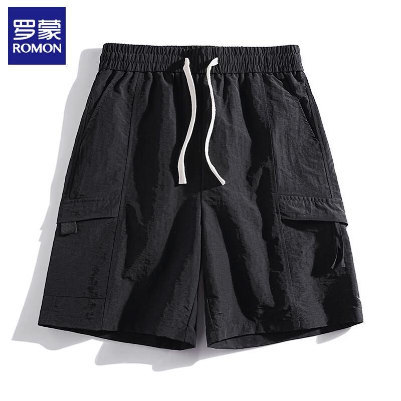 Romons Men's Ice Silk Wide Leg Casual Shorts