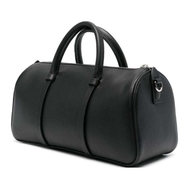 Longchamp Front Concave Embossed Logo Leather Shoulder Crossbody Tote Bag Women Bags Black 10271HFK001