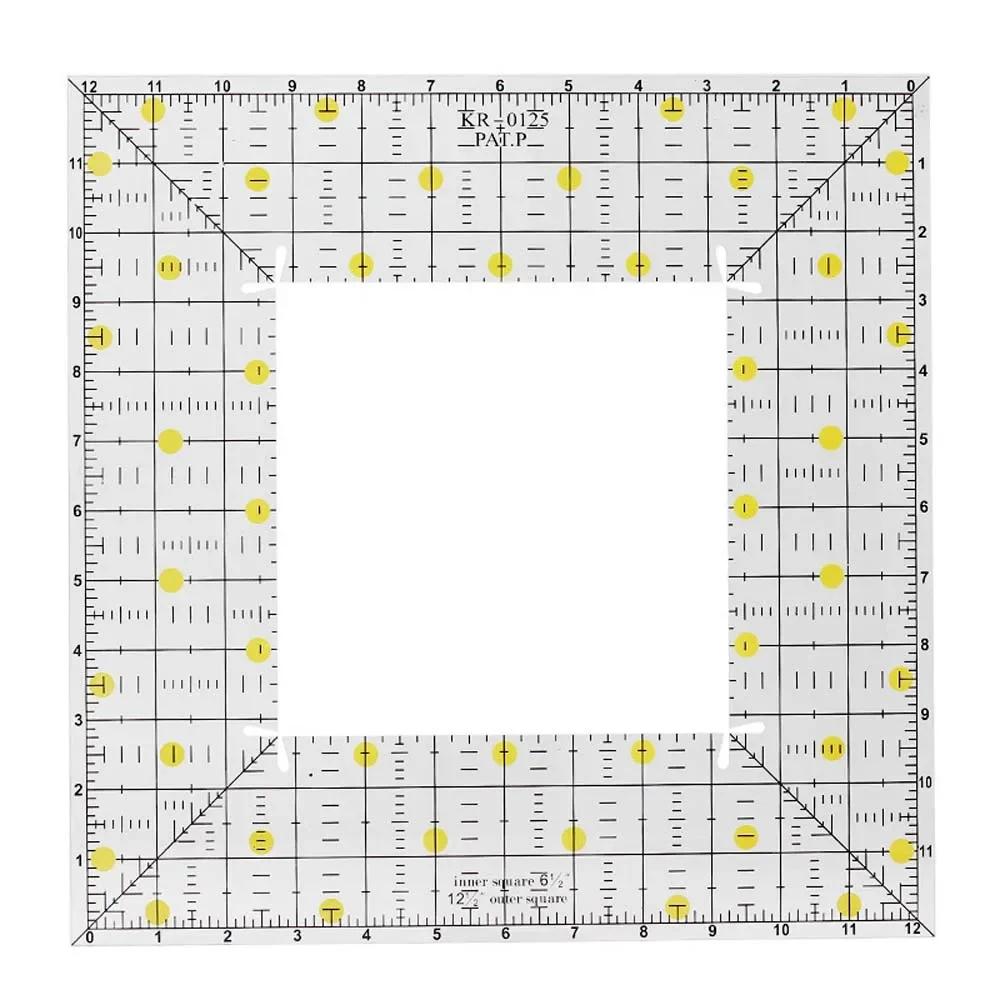 Acrylic Square Ruler Clothing Tailor Ruler Patchwork Ruler Middle Cutout Design Sewing Accessories Seam Needlework Stitch
