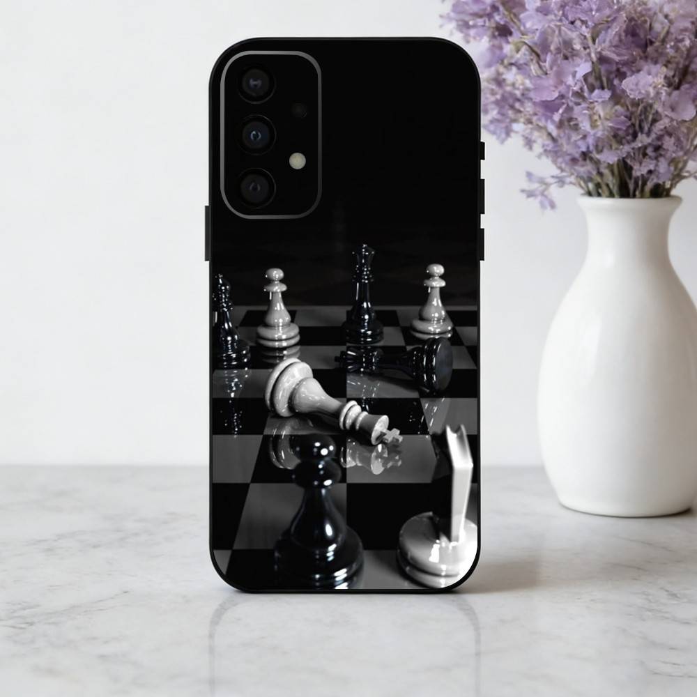 Cool C-Chess A-Art Phone Case For Samsung Galaxy A73,A72,A71,A70,A53,A52,A51,Soft Silicone Black Cover