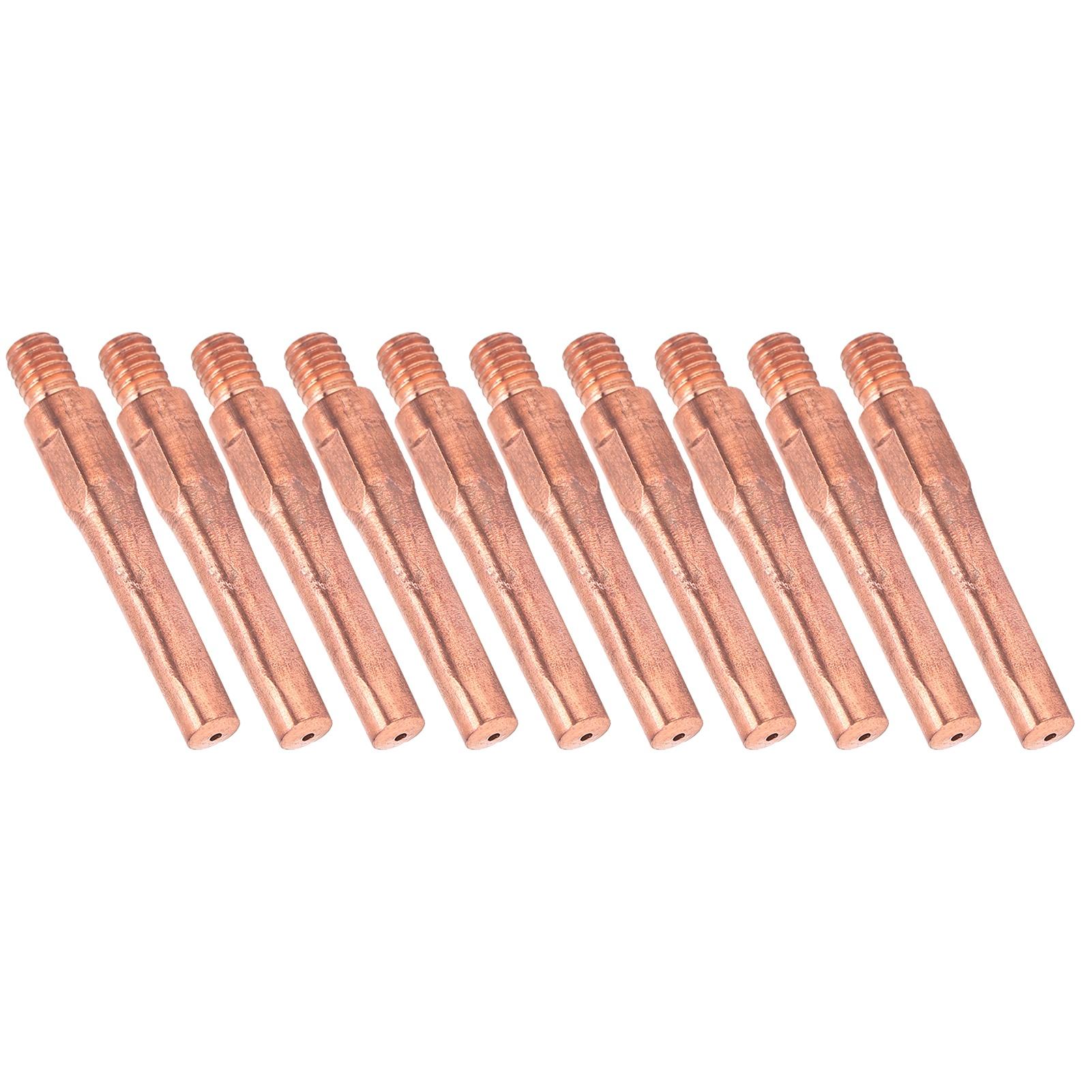 

10Pcs Contact Tips M6 Conductive Nozzle Copper Wire Feeding Welding Gun Accessory 45x7.5x1.2mm