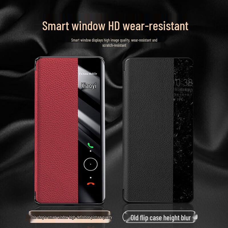 Funda con tapa de cuero genuino Eddga para Huawei Pura 80 Pro