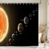 Moon Earth Starry Sky pattern Shower Curtains Waterproof Bathroom Decor 3D Printed Fabric with Hooks Decoration Shower Curtain