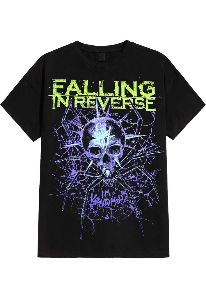 Rock Punk Tshirts Fall On The Reverse Graphic Cotton Tshirt Casual Loose Streetwear New Mens Womens Print Cotton Tshirt