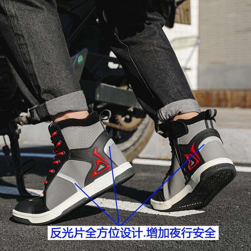Breathable Cross-Border Motorcycle Riding Boots - Anti-Fall, All-Season Knight Racing & Parkour Shoes