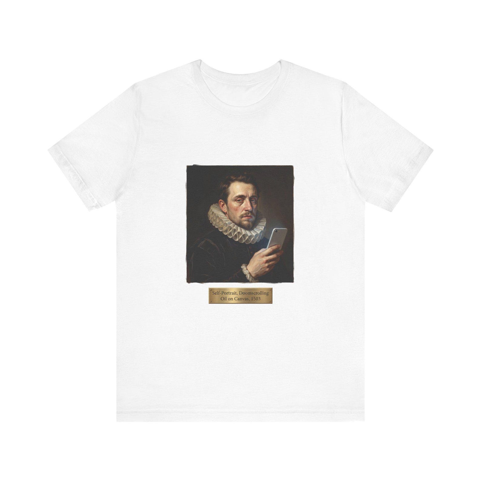 Self-Portrait Doomscrolling Shirt - Funny Renaissance Painting Meme Tee 3XL