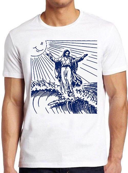The Wave Off Kanagawa Surfing Jesus Funny Meme Cool Gift Tee T Shirt 8106 XXXL
